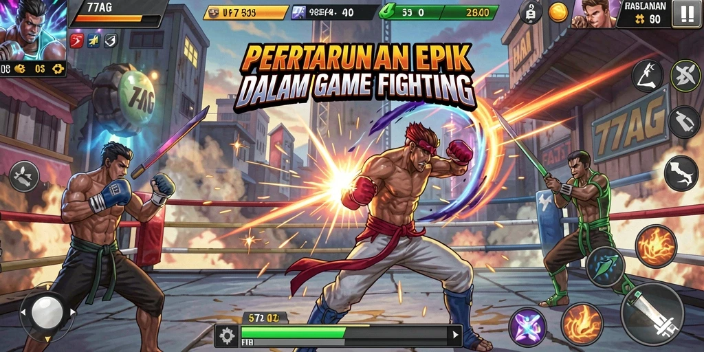 Tangkapan layar <strong>77AG</strong> menampilkan aksi pertarungan yang mendebarkan.