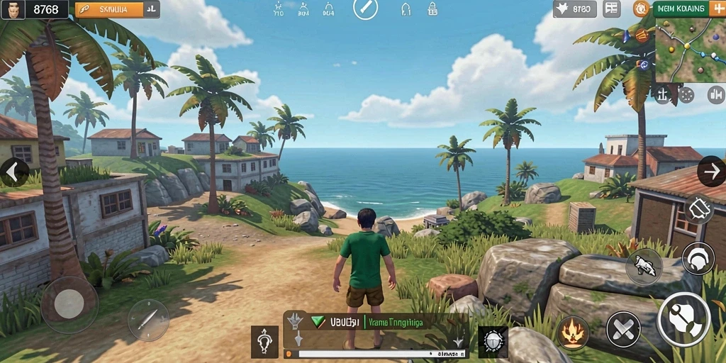 Tampilan gameplay menarik dari 8768 dengan karakter dan lingkungan yang hidup.