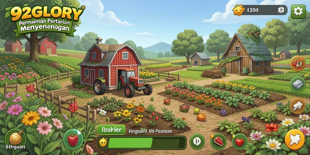Tampilan gameplay seru di dunia pertanian 92GLORY.
