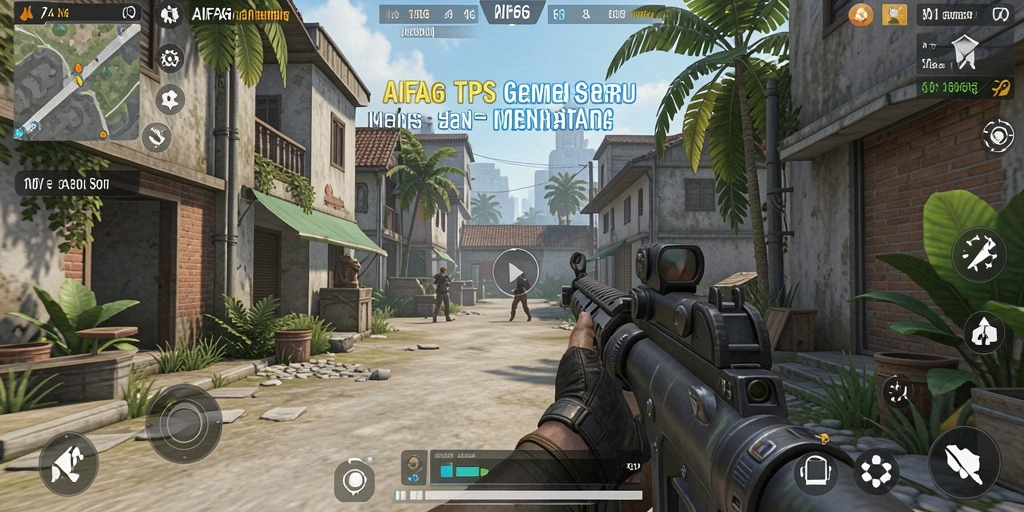 Tangkapan layar utama AIFA66 menunjukkan aksi gameplay TPS yang mendebarkan.