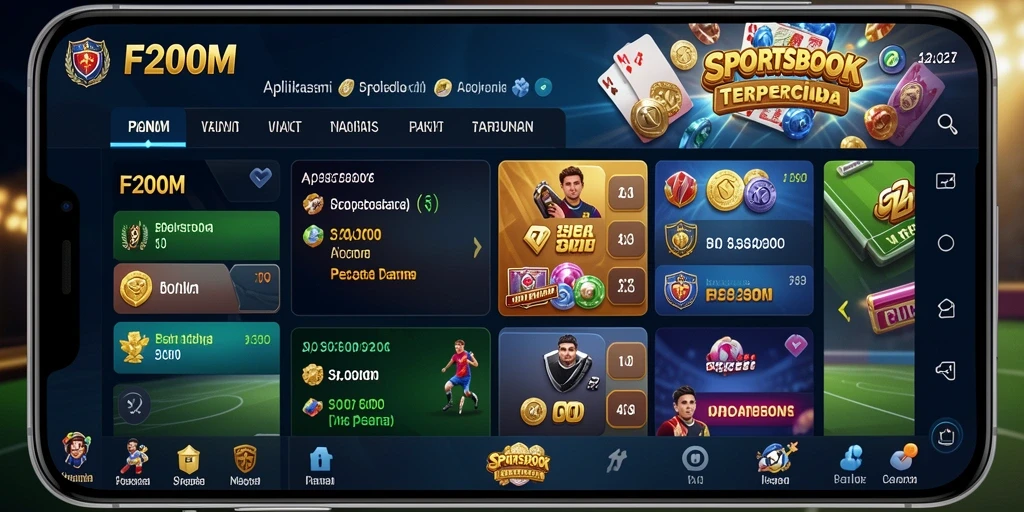 Tampilan gameplay Sportsbook F200M yang menarik dan interaktif.