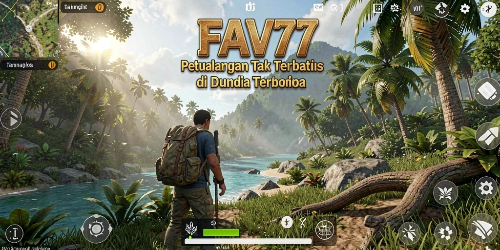 Tangkapan layar FAV77 menunjukkan pemain menjelajahi dunia terbuka yang menakjubkan.