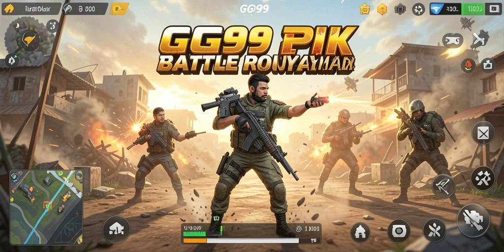 Tampilan gameplay seru dari GG99 dalam aksi Battle Royale.