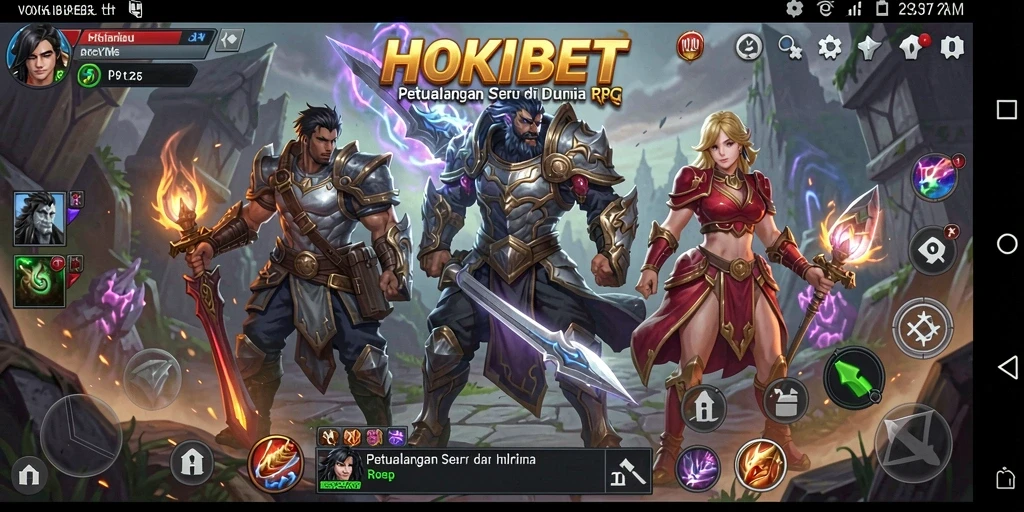 Screenshot HOKIBET menampilkan pertempuran epic di dunia RPG.
