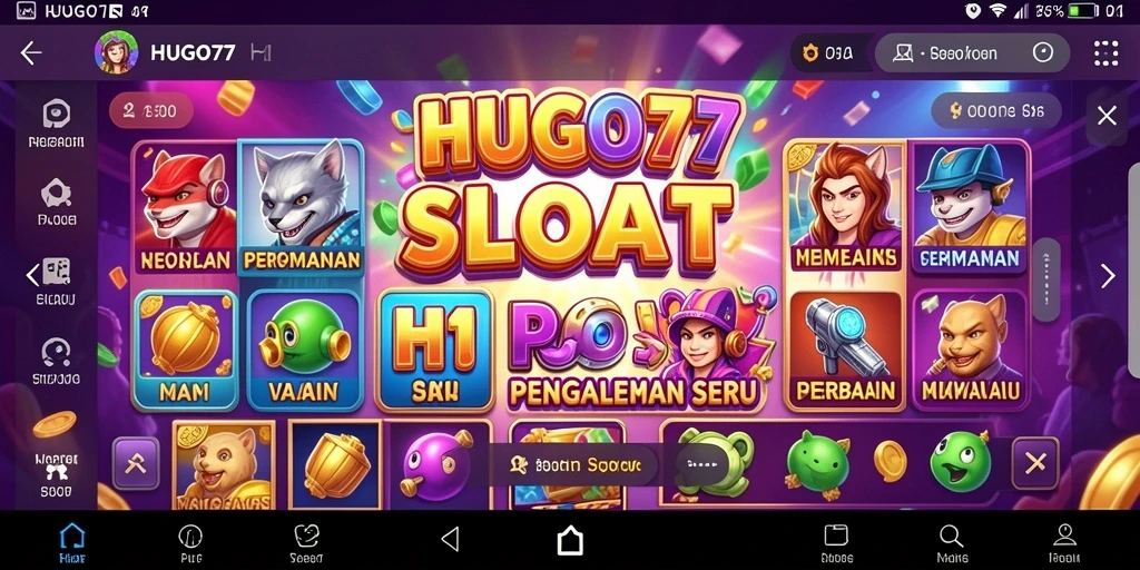 Screenshot HUGO77 menunjukkan pengalaman bermain Slot yang menarik.