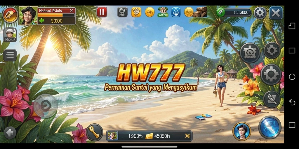 Screenshot HW777 menampilkan pengalaman gameplay yang ceria dan santai.