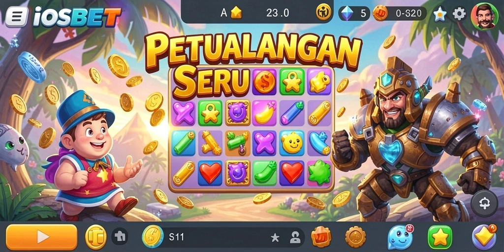 Screenshot IOSBET menampilkan gameplay seru dan menantang Match-3.