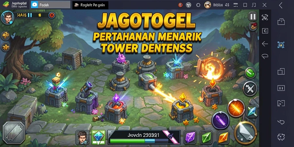 Tampilan gameplay JAGOTOGEL yang penuh aksi dalam tower defense.