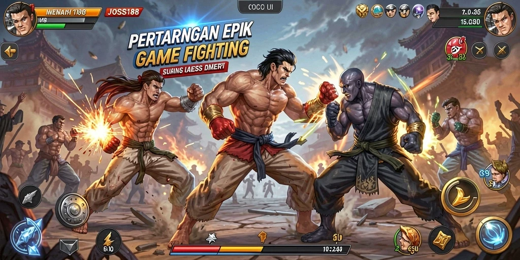 Gameplay JOSS188 menampilkan pertarungan yang menegangkan dan karakter yang dinamis.