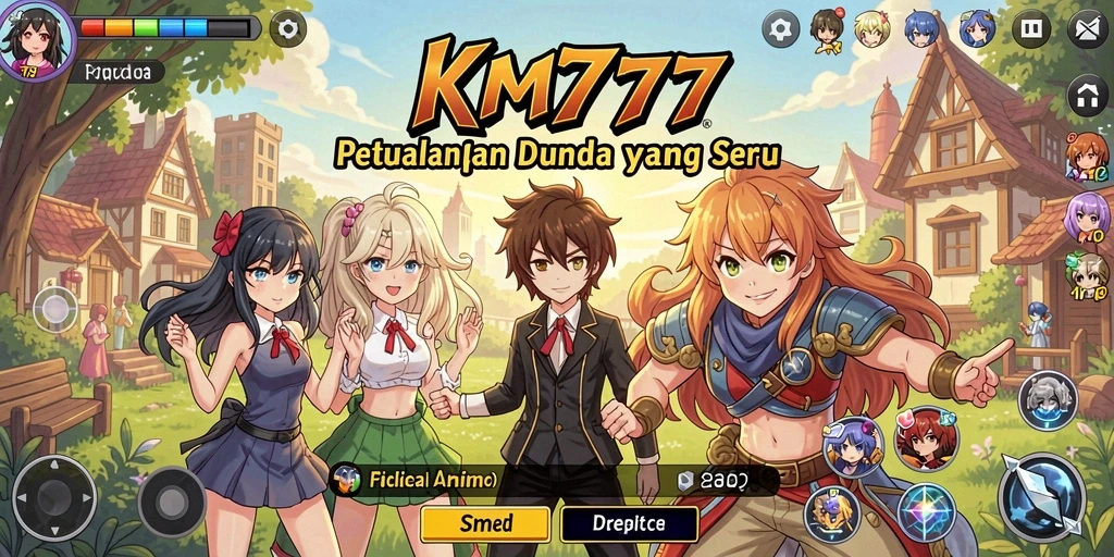 Tampilan gameplay seru dari KM777 di dunia Anime.