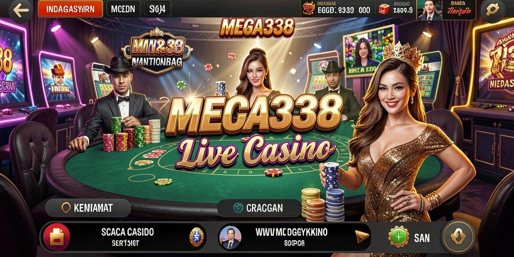 Tangkapan layar permainan Live Casino MEGA338 yang mendebarkan.