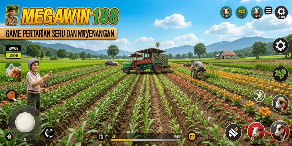Tampilan gameplay seru di <strong>MEGAWIN188</strong> saat berkebun.
