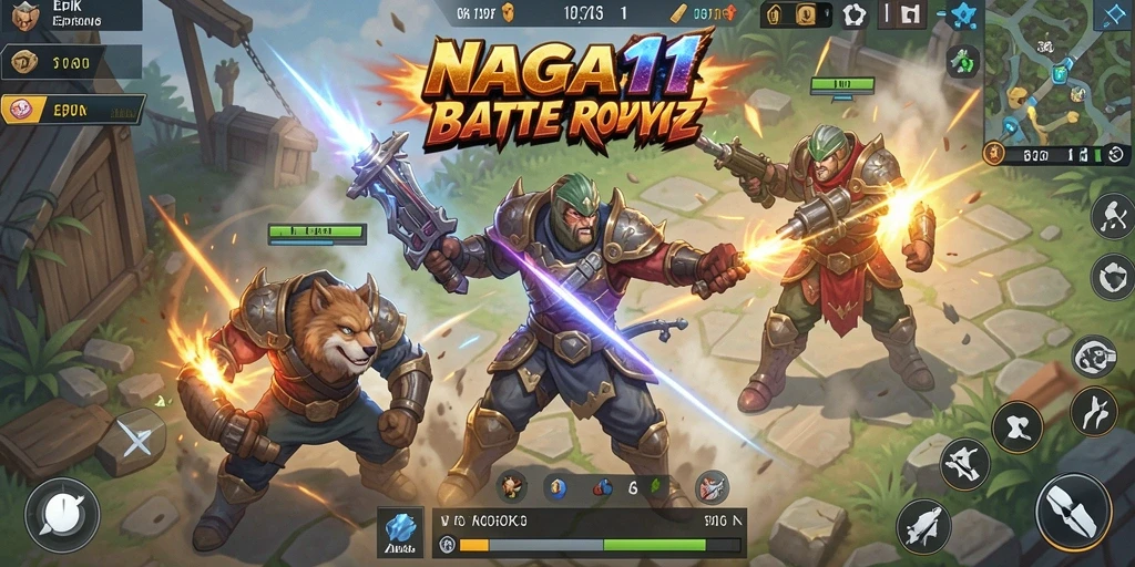 Screenshot gameplay mengagumkan dari NAGA11 yang menunjukkan aksi pertempuran seru.