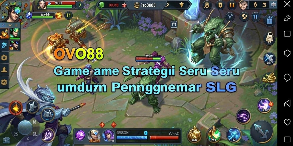 Screenshot gameplay OVO88 menampilkan strategi pertempuran yang intens.
