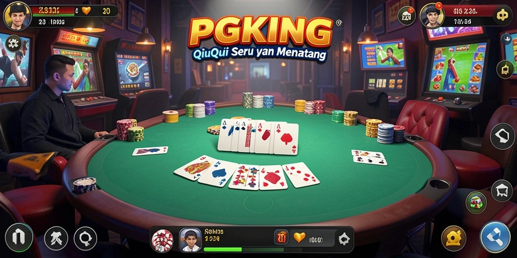 Screenshot PGKING menampilkan pemain sedang memperebutkan kemenangan dalam permainan QiuQiu.