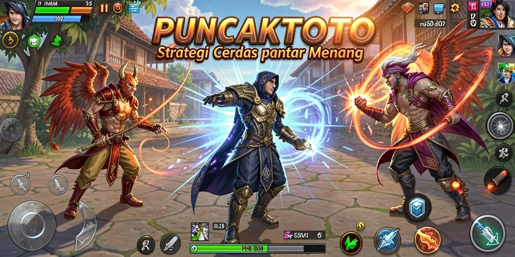 Screenshot gameplay <strong>PUNCAKTOTO</strong> yang menunjukkan strategi pertempuran yang intens.