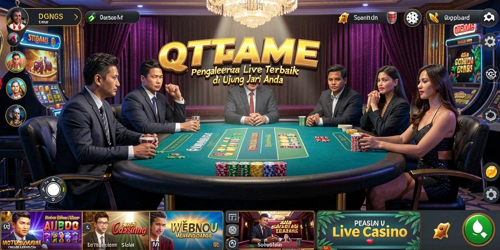 Tampilan gameplay QTGAME yang menakjubkan dalam pengalaman Live Casino.