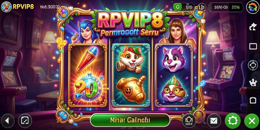 Screenshot gameplay RPVIP8 menampilkan keseruan permainan slot yang mendebarkan.
