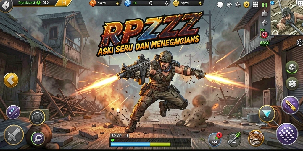 Tampilan penuh aksi dari gameplay RPZZZ yang mendebarkan.