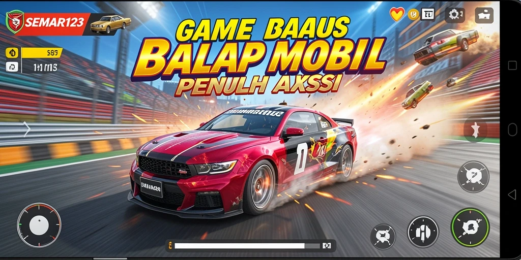 Tampilan gameplay balap mobil yang mendebarkan di SEMAR123.