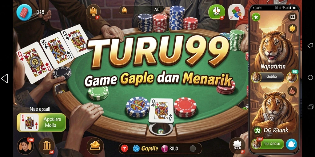 Tangkapan layar gameplay TURU99 yang menampilkan suasana seru Gaple.