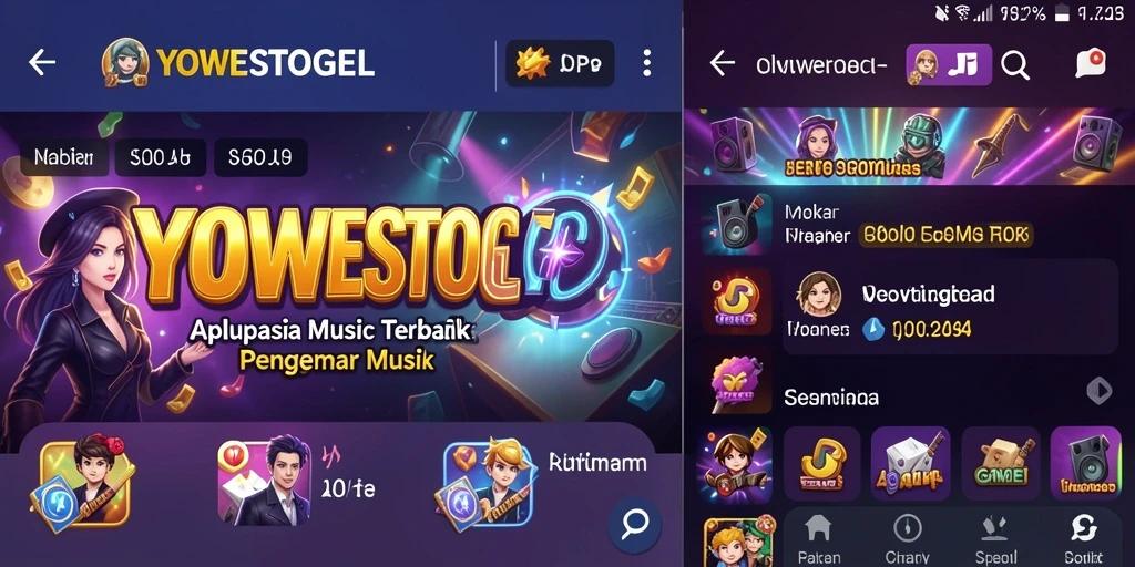 Tampilan menarik dari gameplay YOWESTOGEL saat mendengarkan musik.